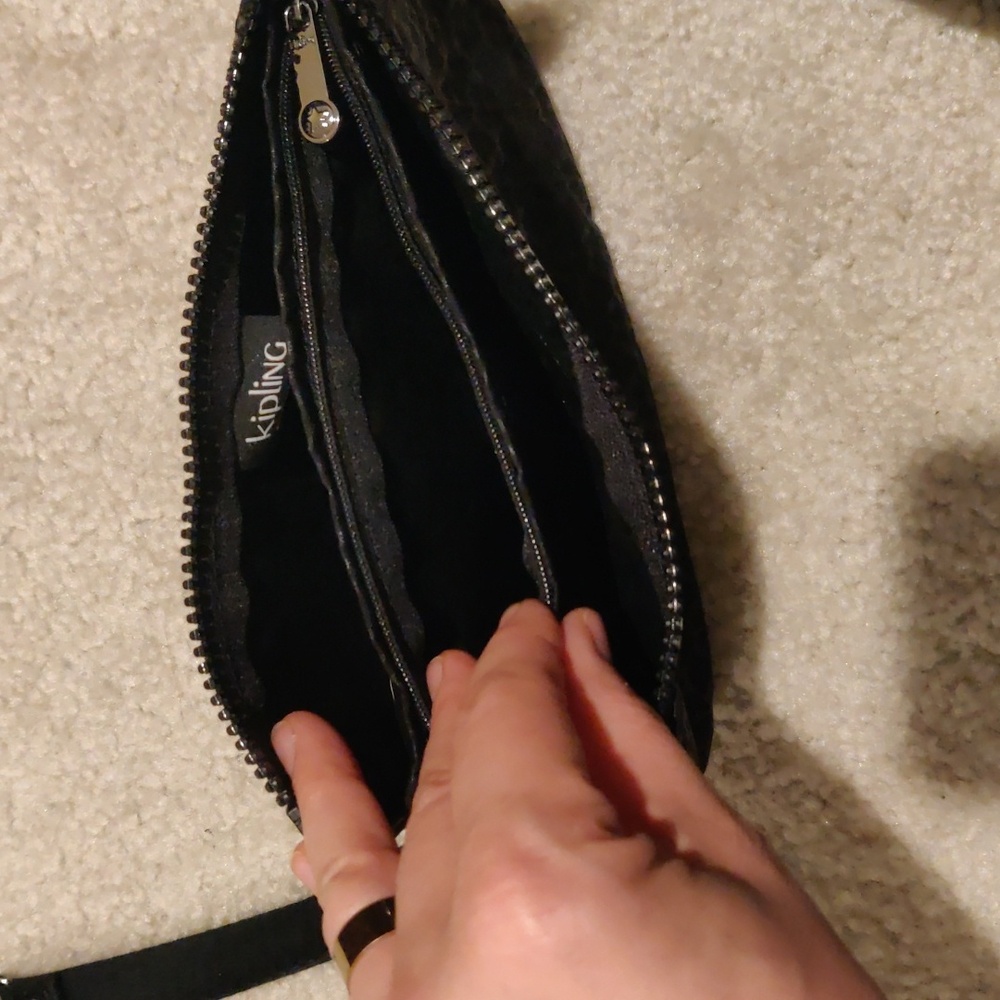 Kipling Elegant Black Patterned Wristlet, Detacha… - image 6